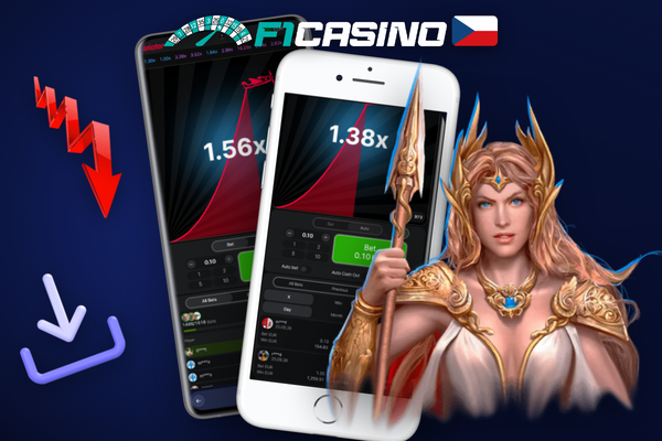 Hráč sleduje Aviator online na F1 Casino v mobilu v kavárně