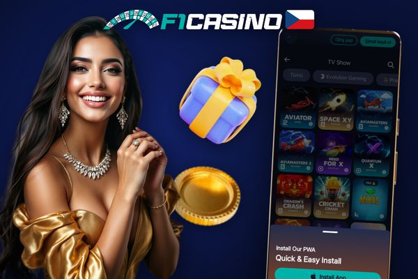 Hráč v kavárně hraje F1 Casino mobilní aplikaci na svém telefonu
