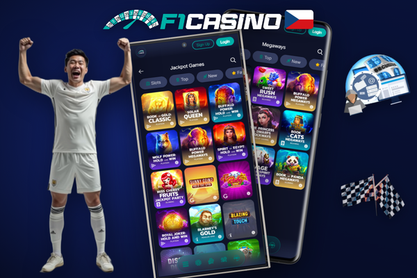 iPhone a iPad vedle sebe ukazují F1 Casino mobilní verzi s responzivním designem