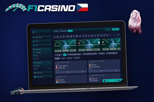 F1 Casino živý chat otevřený na notebooku i mobilu s uvítací zprávou operátora v češtině