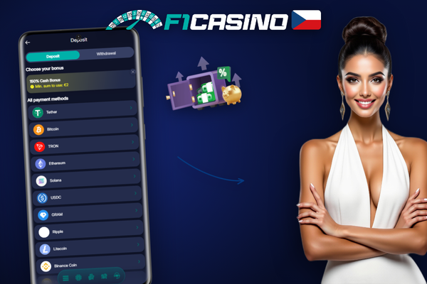 Rozhraní pokladny F1 Casino – jak vložit peníze přes přehledný formulář