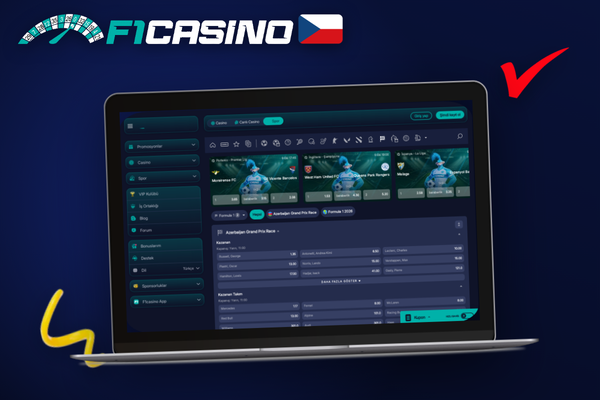 F1 Casino na počítači zobrazené přes celou obrazovku širokého monitoru