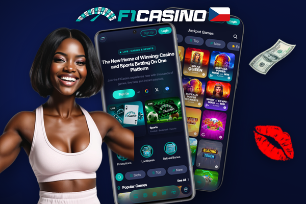 Ikony baterie a Wi-Fi signálu symbolizují nenáročné hraní slotů přes F1 Casino mobile