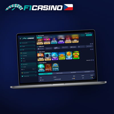 Tablet a notebook propojené cloudem zobrazují F1 Casino desktop přístupný odkudkoliv