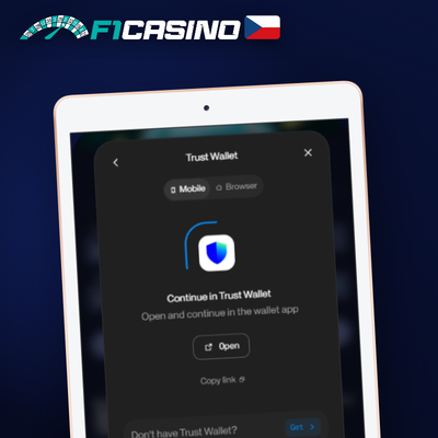 Ikona e-mailové registrace při vytvoření účtu v F1 Casino